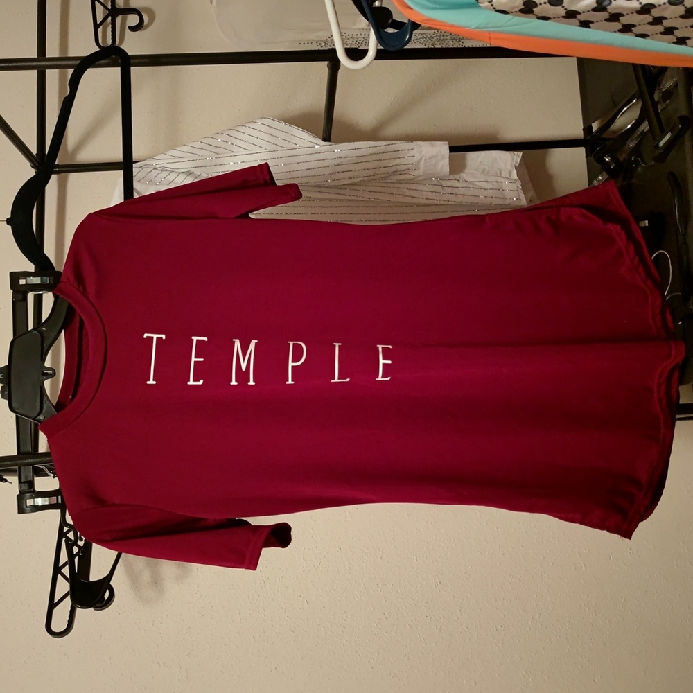 NWOT Mom's care Women's  casual shirt DRESS Lg Burgundy